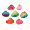 Spray Paint & Electroplate Sea Shell Pendants SSHEL-S262-07-2