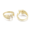Brass Micro Pave Clear Cubic Zirconia Cuff Rings RJEW-F103-13W-G-2