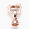 Brass Micro Pave Cubic Zirconia Fold Over Clasps KK-P164-07RG-2