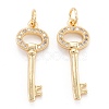 Brass Micro Pave Clear Cubic Zirconia Beads Pendants ZIRC-M114-11G-1