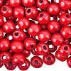300Pcs Flat Round Maple Beads WOOD-PA0001-04-6