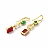 Rack Plating Brass Cubic Zirconia Stud Earrings EJEW-H091-27G-2