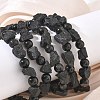 Natural Black Tourmaline Round and Nuggets Beaded Stretch Bracelets GG-CBA0C4C-01-1