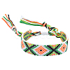 Polyester-cotton Braided Rhombus Pattern Cord Bracelet FIND-PW0013-001A-12-1
