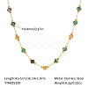 Colorful Natural Ruby in Zoisite Faceted Rondelle & Stainless Steel Handmade Link Chain Necklaces ZX3080-2-1