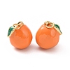 Brass Enamel Charms KK-O140-05G-5