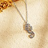 Non-Tarnish 304 Stainless Steel Origami Seahorse Pendant Necklace RP6036-2-1