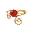 Natural Carnelian Cuff Open Rings RJEW-JR01071-01-4