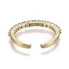 Adjustable Brass Micro Pave Clear Cubic Zirconia Cuff Rings ZIRC-Z002-11G-4