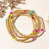 3Pcs 3 Styles Bohemian Glass Seed Beads Stretch Bracelet for Women LN2670-1-3