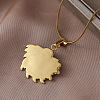 316 Surgical Stainless Steel with Synthetic Turquoise Sunflower Pendant Necklaces for Women EA3001-3