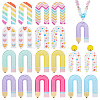 18Pcs 9 Colors Acrylic Pendants OACR-PH0004-31-1