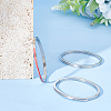 3Pcs Egg Shaped 201 Stainless Steel Grooved Hinged Bangles STAS-UN0048-67-2