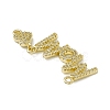 Rack Plating Brass Micro Pave Clear Cubic Zirconia Connector Charms ZIRC-F130-12G-3