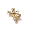 Brass Micro Pave Cubic Zirconia Bowknot Connector Charms KK-B152-09A-G-2