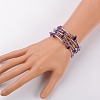 Natural Amethyst Chip Warp Bracelets X-BJEW-JB01517-02-3