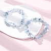 Natural Aquamarine Chip Beaded Stretch Bracelets for Women Men X-BJEW-K277-01-3