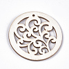 Undyed Wood Big Pendants X-WOOD-T016-08C-2