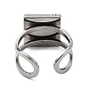 Non-Tarnish 304 Stainless Steel Cuff Pad Ring Settings STAS-M333-05P-3