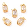 Real 18K Gold Plated Brass Inlaid Cubic Zirconia Charms ZIRC-L100-075G-03-1