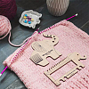 1 Set Elephant Shape  Wooden Knitting Needle Gauge & Yarn Wrap Guide Board DIY-BC0006-94-5