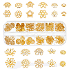 240Pcs 12 Style Brass Bead Caps KK-SC0003-35-1