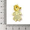 Rack Plating Brass Micro Pave CLear Cubic Zirconia Pendants KK-C053-06A-G-3