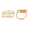 Natural Shell Rectangle Finger Ring RJEW-N039-01-3