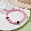 Adjustable Braided Waxed Cotton Macrame Pouch Bracelet Making BJEW-JB09698-05-2