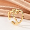 Hollow Brass Open Cuff Rings for Women RJEW-G343-08G-1