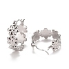 Non-Tarnish Flower 304 Stainless Steel Hoop Earrings for Women STAS-A057-16P-2