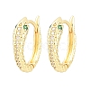 Brass Micro Pave Cubic Zirconia Hoop Earrings KK-CBAD104-04G-B-5