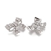Brass Micro Pave Clear Cubic Zirconia Shank Buttons KK-H738-05P-2