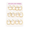 PVD Vacuum Plating 303 Stainless Steel Oval Hinged Hoop Earrings with 316 Stainless Steel Pins for Women EJEW-F285-31B-G-3