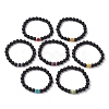7Pcs Chakra Gemstone Stretch Bracelets Sets BJEW-JB11023-4