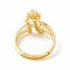 Clear Cubic Zirconia Initial Letter with Crown Adjustable Ring RJEW-M139-17H-3