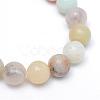 Round Natural Flower Amazonite Bead Strands G-R345-6mm-17-2