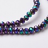 Electroplate Glass Beads Strands EGLA-F124-FP-02-3