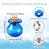 6Pcs 6 Colors Lucky Bag Shape Glass Cork Bottles Ornament AJEW-TA0001-73-4