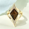 Brass Micro Pave Cubic Zirconia Cuff Rings for Women GG-CBA7610-11G-3