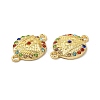 Alloy Connector Charms with Colorful Rhinestone FIND-H039-72G-3