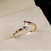 Real 18K Gold Plated Brass Cubic Zirconia Cuff Rings RJEW-EE0001-024C-5