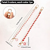 2Pcs 2 Colors Alloy Flower Phone Hand Strap Chains AJEW-SC0004-10D-2