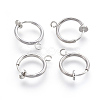 Brass Clip-on Hoop Earrings KK-L169-06P-1