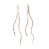 Brass Micro Pave Clear Cubic Zirconia Tassel Pendants X-KK-D063-01G-1