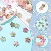 18Pcs 18 Colors Printed Resin Beads RESI-CJ0004-64-3