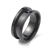 201 Stainless Steel Grooved Finger Ring RJEW-WH0004-32C-EB-1