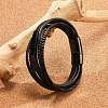 Ion Plating(IP) Braided Leather Cord Multi-strand Bracelets for Men BJEW-Z081-12EB-2