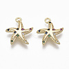 Brass Micro Pave Cubic Zirconia Charms X-KK-R132-014-NF-1