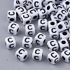 White Opaque Acrylic Beads X-MACR-R869-02C-1